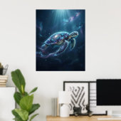 銀河カメ宇宙の海 ポスター (ホームオフィス)