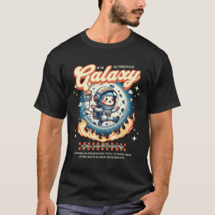 銀河キュートスペースイラスト コスモックカートゥーンアート Tシャツ