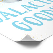 銀河グッズ銀河系ブルー金ゴールド宇宙誕生日 ポスター (角)