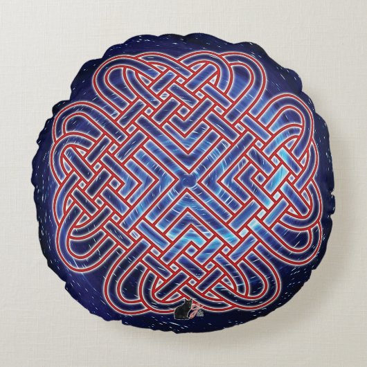 銀河ケルトの愛の結び目の丸い枕 ラウンドクッション (正面)