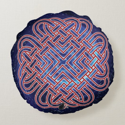 銀河ケルトの愛の結び目の丸い枕 ラウンドクッション (裏面)