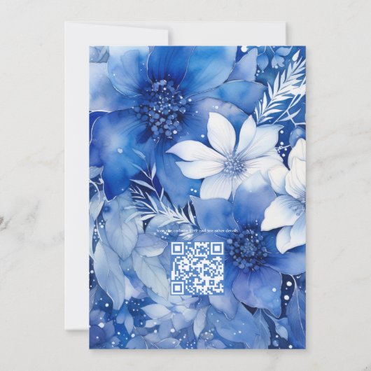 銀河コバルトと銀のフローラ結婚ズ 招待状 (裏面)