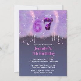 銀河トレンド ミーム 私は6歳 今は7歳 女の子の誕生日 招待状