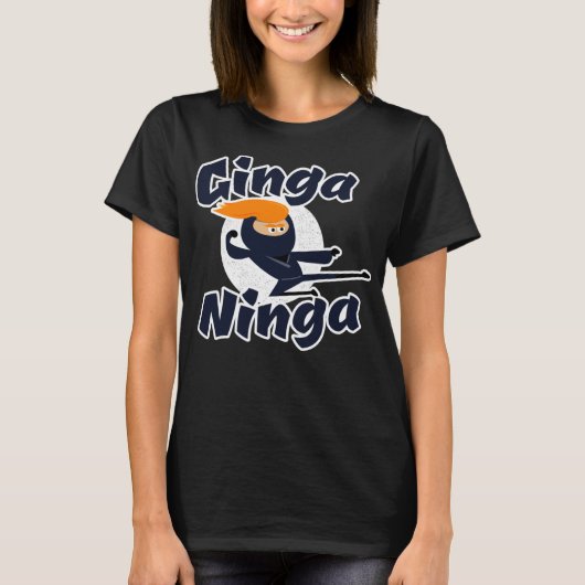 銀河ニンガ - おもしろい赤毛の忍者のギフト Tシャツ (正面)
