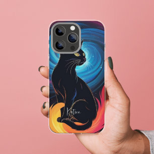 銀河ネオン猫の神秘的な宇宙光ケースメイト iPhone 11 ケース