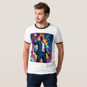 銀河パワーAfro Futurism宇宙Tシャツ Tシャツ (正面フル)