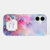 銀河パーソナライズされた開花 iPhone 16ケース (裏面横)