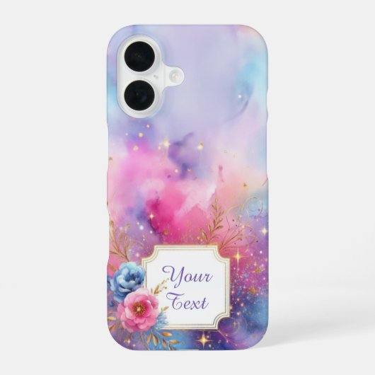 銀河パーソナライズされた開花 iPhone 16ケース (裏面)