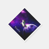銀河パーソナライズされた間宇宙ユニコーン スタンダードカクテルナプキン (角)
