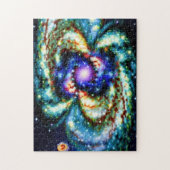 銀河パープルブルー爆発宇宙時間天景 ジグソーパズル (縦)