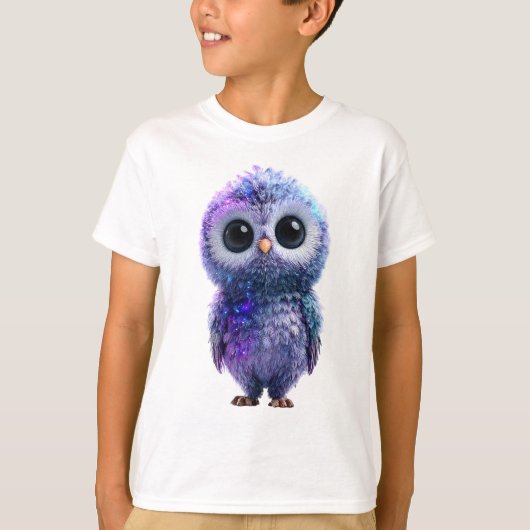 銀河フクロウの宇宙生物 キッズ Tシャツ (正面)