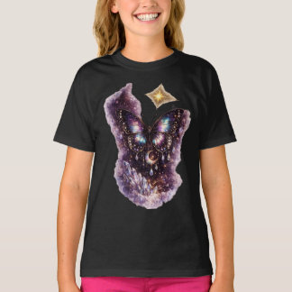 銀河ムーンライトバタフライTシャツ | 天体バタ Tシャツ