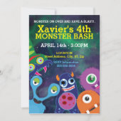 銀河モンスターマッシュ誕生日 招待状 (正面)