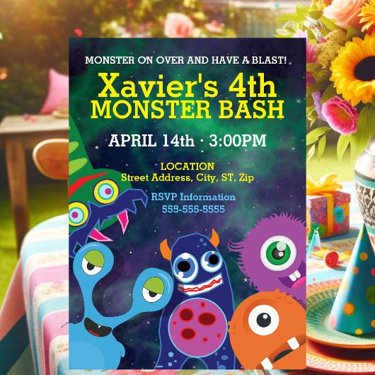 銀河モンスターマッシュ誕生日 招待状