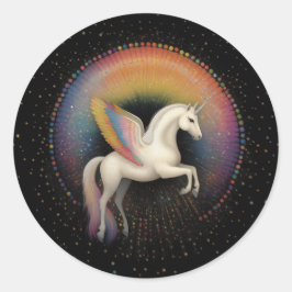 銀河ユニコーンレインボーカラースターズ深い宇宙 ラウンドシール