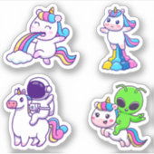 銀河ユニコーン – お洒落宇宙冒険 シール (正面)