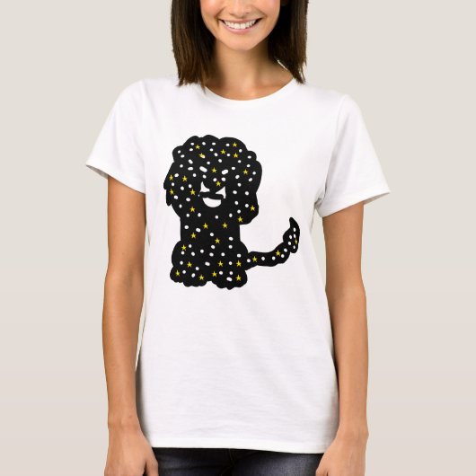 銀河ライオンの星座サインアート Tシャツ (正面)
