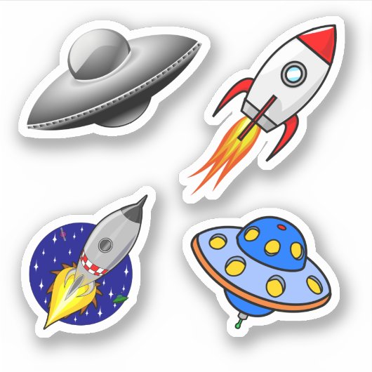 銀河ロケット宇宙船スクラップブック シール (正面)
