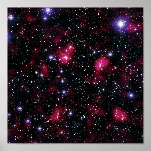 銀河団Abell 901/902ハッブル宇宙写真 ポスター (正面)