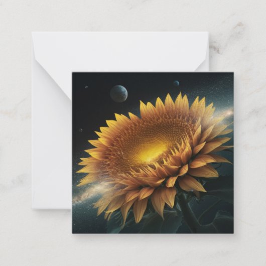 銀河園：シュールひまわりアート ノートカード (正面)