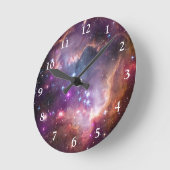 銀河外宇宙パープル ラウンド壁時計 (傾斜)