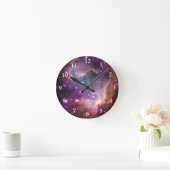 銀河外宇宙パープル ラウンド壁時計 (ホーム)