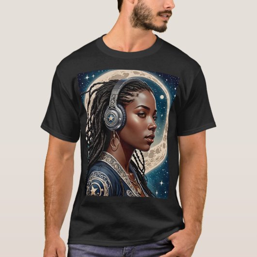銀河女神ヘッドフォンアートティー Tシャツ (正面)