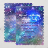 銀河宇宙パーティー コスモ誕生日招待状 招待状 (正面/裏面)