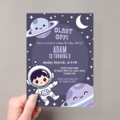銀河宇宙飛行士のスペース誕生日パーティー招待状 アクリル招待状 (インサイチュ (ポータブル))