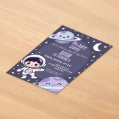 銀河宇宙飛行士のスペース誕生日パーティー招待状 アクリル招待状 (レイダウン)