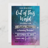 銀河宇宙 ティーン誕生日 招待状 (正面)