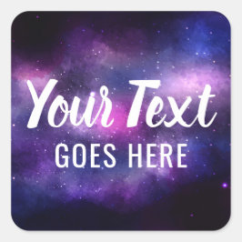 銀河宇宙 星々 ウルトラバイオレット パープル 星雲 スクエアシール