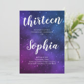 銀河宇宙 紫の星の少女 宇宙空間 誕生日 招待状 (スタンド正面)