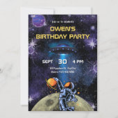 銀河惑星宇宙飛行士月誕生日 招待状 (正面)