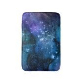 銀河愛好家のための星空の青空と白いスパークル バスマット (正面縦)