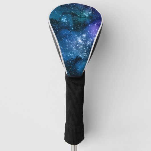銀河愛好家のための星空の青空と白い輝き ゴルフヘッドカバー (正面)