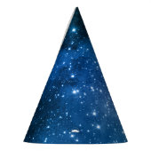 銀河愛好家のための星空の青空と白い輝き パーティーハット (左)