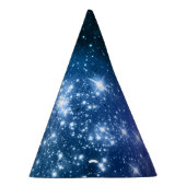 銀河愛好家のための星空の青空と白い輝き パーティーハット (右)