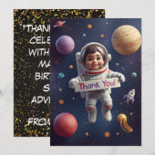 銀河探検隊 – 子供向け感謝カード サンキューカード (正面/裏面)