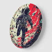 銀河断片化 – 宇宙飛行士 ラージ壁時計 (傾斜)