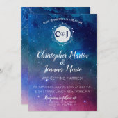 銀河星座のウェディング招待状 星 愛 招待状 (正面/裏面)