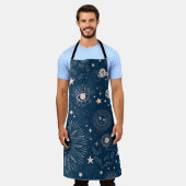 銀河星座：宇宙パターンデザイン エプロン (着用した状態)