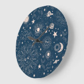 銀河星座：宇宙パターンデザイン ラージ壁時計 (傾斜)