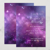 銀河星雲の夜空の結婚式 招待状 (正面/裏面)