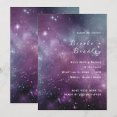 銀河星雲の夜空の結婚式 招待状 (正面/裏面)