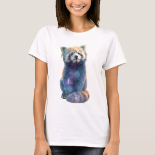銀河星雲宇宙レッサーパンダ 女性 Tシャツ