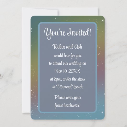 銀河消音レインボー結婚式招待状 招待状 (正面)