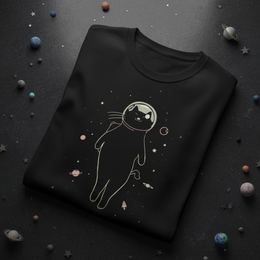 銀河猫の宇宙飛行士デザイン - スペースキャットアストロノート Tシャツ