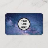 銀河空間 ソーシャルメディア QRコード ネイビーブルー モダン 名刺 (裏面)