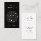 銀河系および星の黒の宇宙 名刺 (正面/裏面)